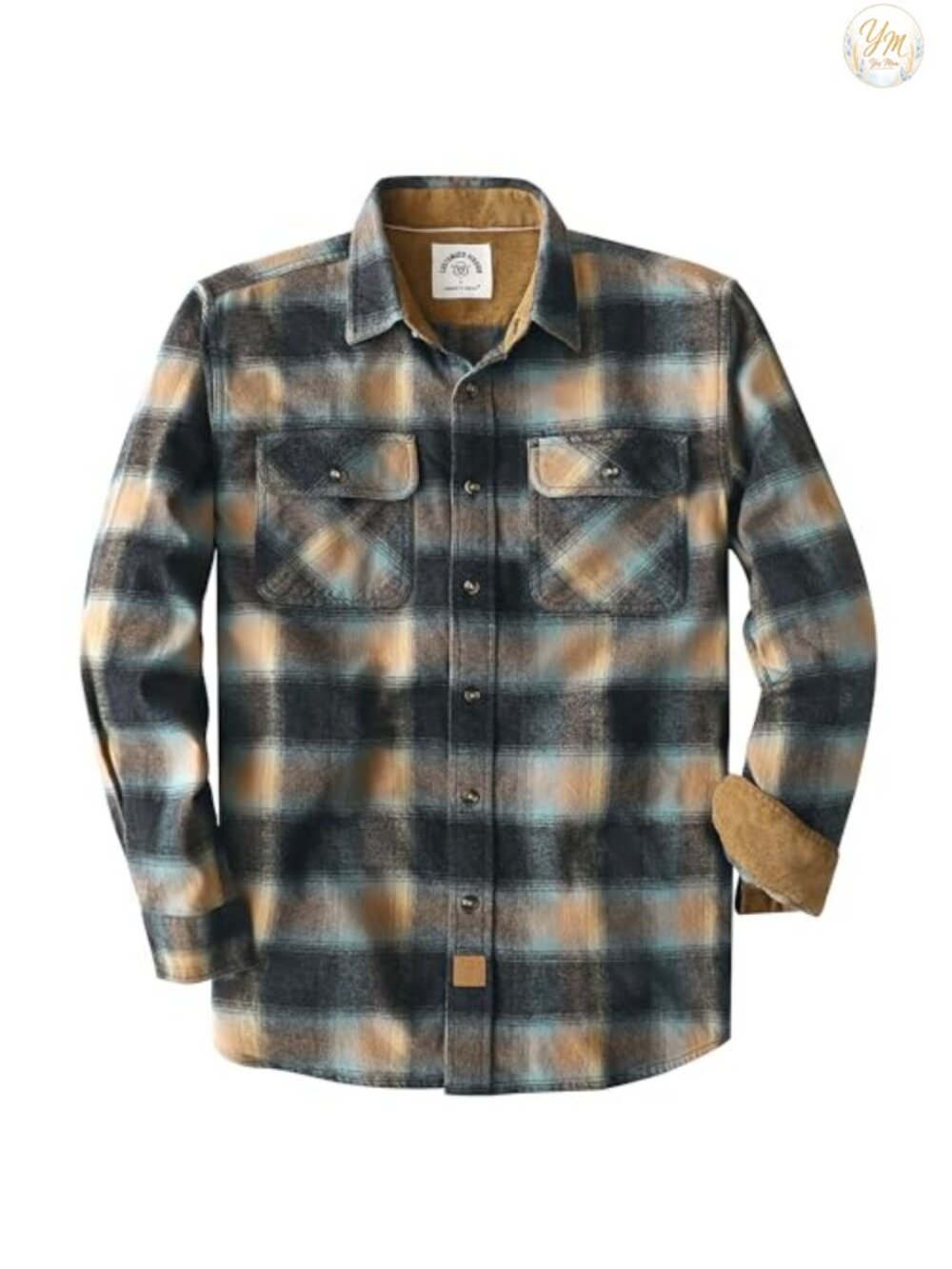 Men's Plaid Flannel Shirt 100% Cotton Long Sleeve Brushed Casual